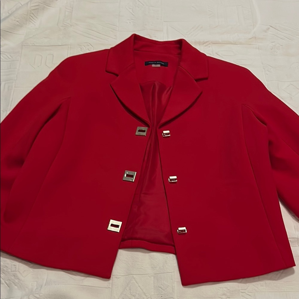 Tommy Hilfiger Red Blazer Structured Suit Jacket